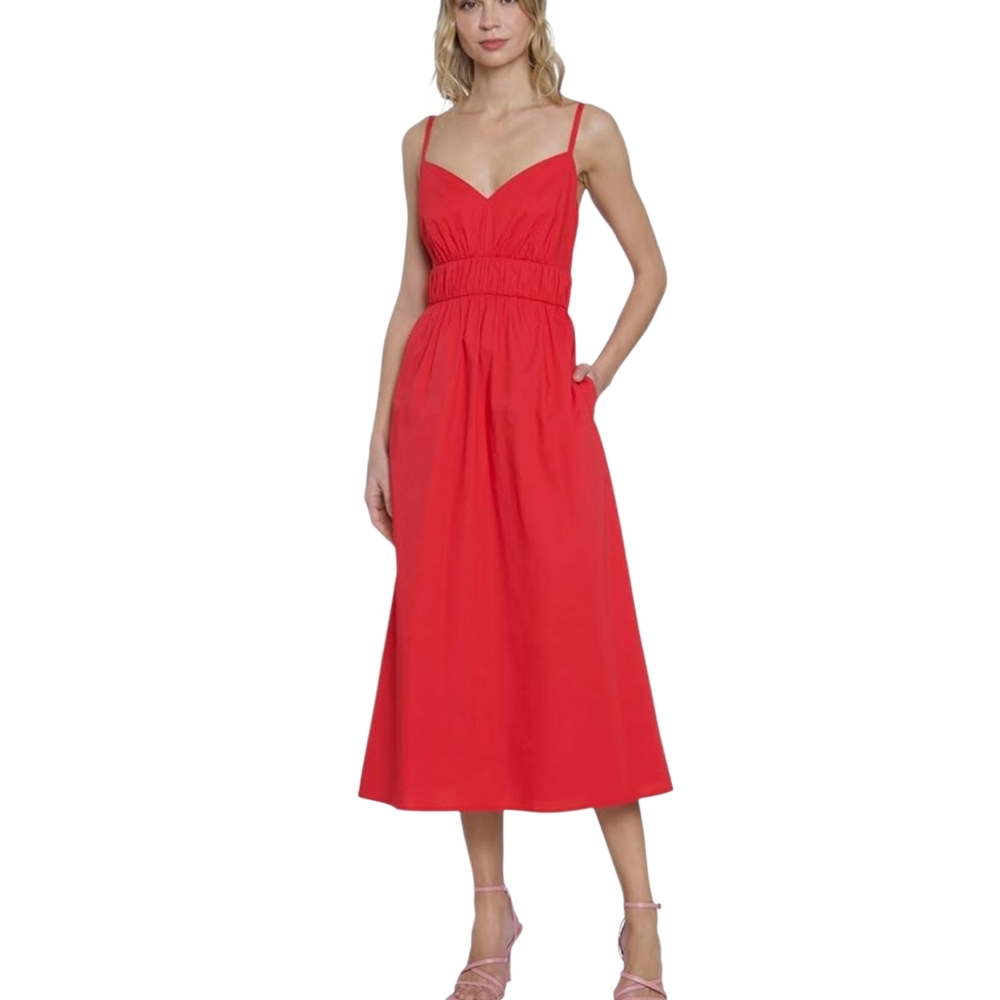 DONNA MORGAN NWT Sundress Red Midi Maxi Dress
